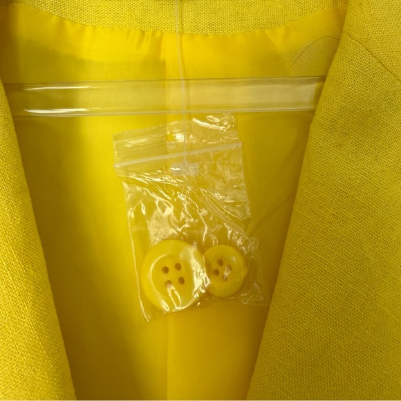 Metrostyle linen blend yellow Blazer Coastal preppy vacation Resortwear NWOT - Picture 3 of 16